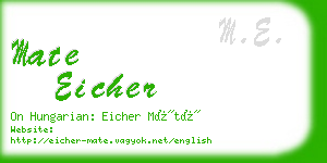 mate eicher business card